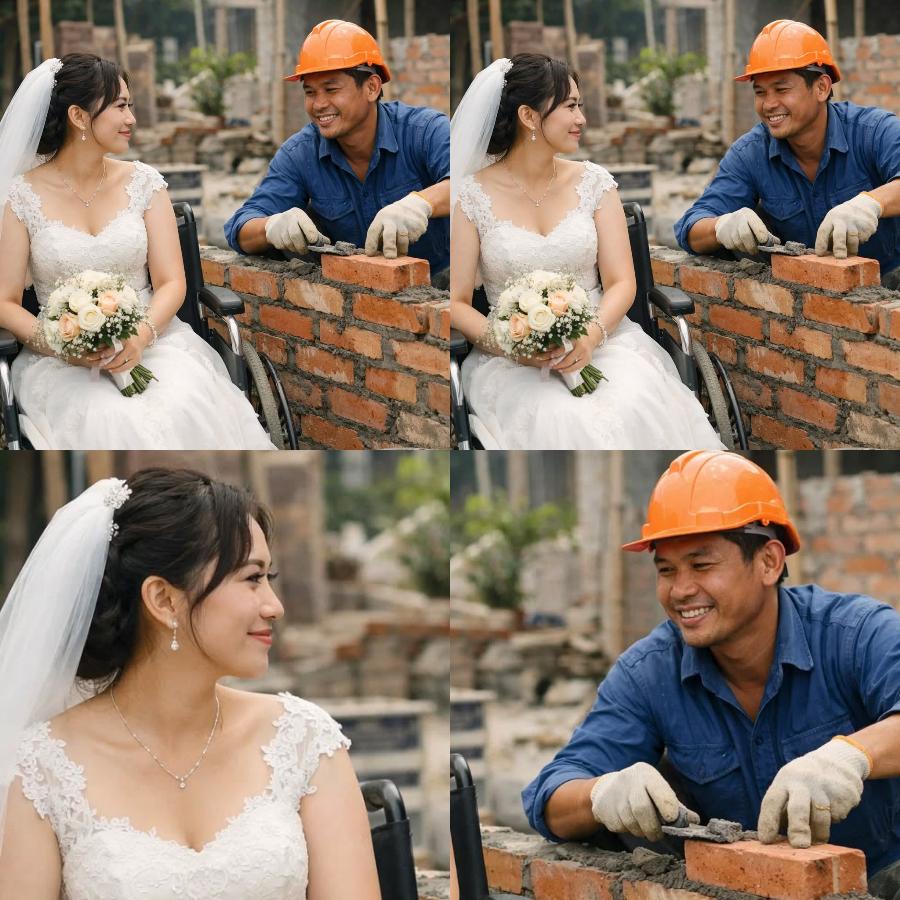 Người Thợ Xây Dùng 300 Triệu Cưới Cô Gái Ngồi Xe Lăn, Bí Mật Đêm Tân Hôn Khiến Anh Bật Khóc